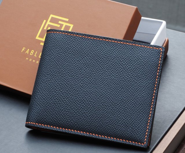 Classic Wallet Classic 二つ折りショートシルバー（紺×オレンジ