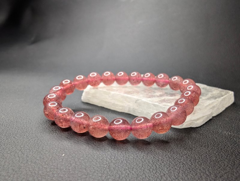 草莓晶/士多啤梨晶 Strawberry Quartz 手串 俄羅斯 8mm - 手鍊/手環 - 水晶 