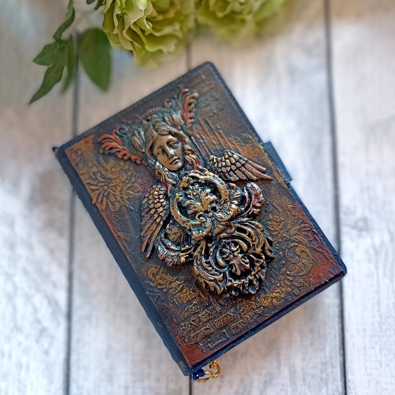 Daily Diary,Handmade Notebook, Christmas Daily planner,Christmas Gift, Steampunk - สมุดบันทึก/สมุดปฏิทิน - กระดาษ สีน้ำเงิน