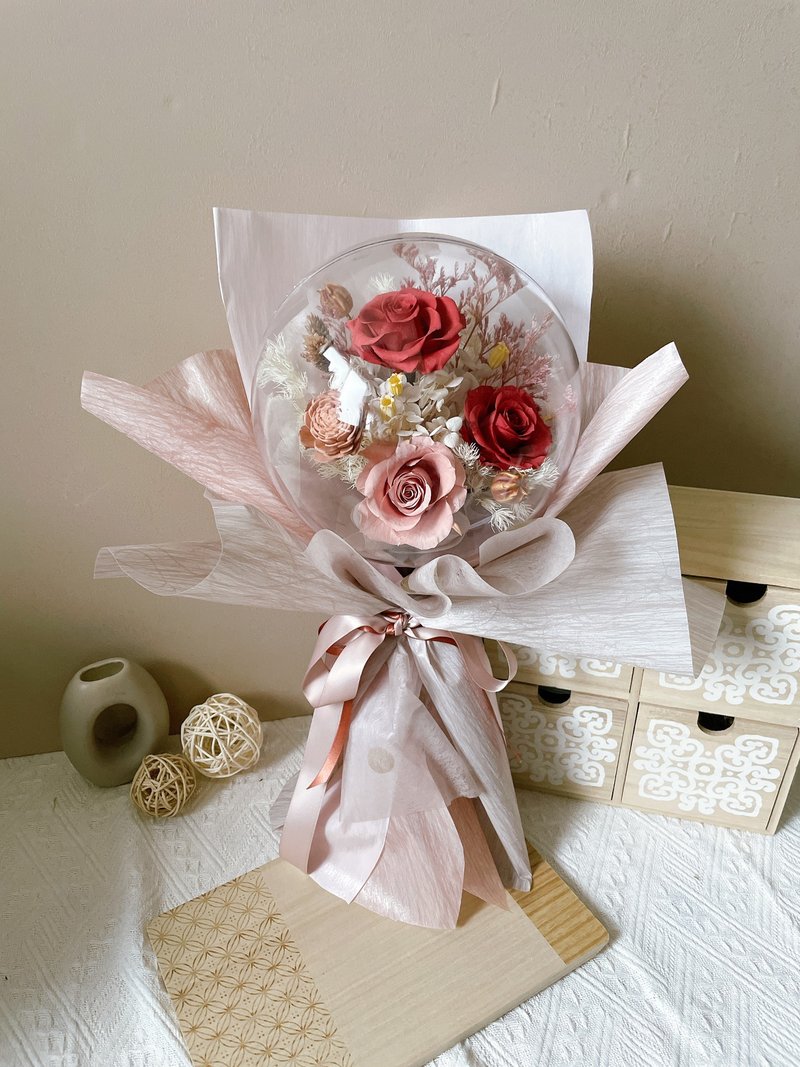 Valentine's Day Pop Ball Bouquet - Dried Flowers & Bouquets - Plants & Flowers Pink