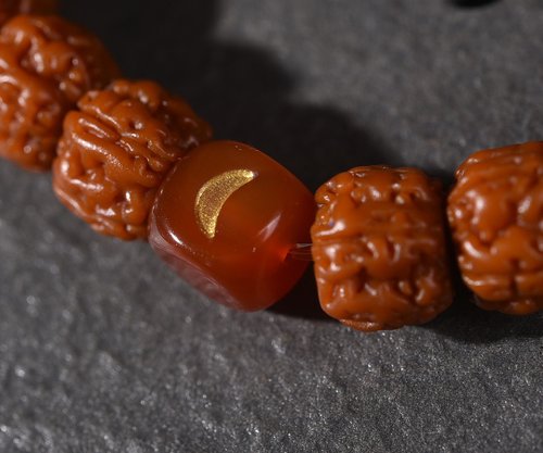 最高級の五弁チベット双龍翡翠緑青金剛菩提ブレスレットビーズ 11MM