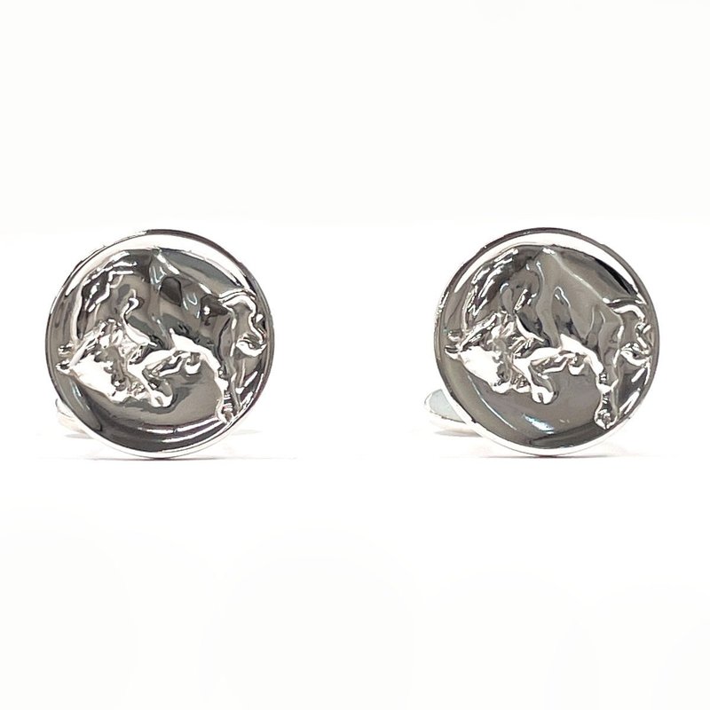 【日本直送 中古美品】ジョージジェンセン Georg Jensen カフス カフリンクス 牛モチーフ デザインナンバー 70 シルバー925 - 其他 - 純銀 銀色
