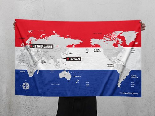 MakeWorld.tw 地圖製造 Make World地圖製造運動浴巾(荷蘭)