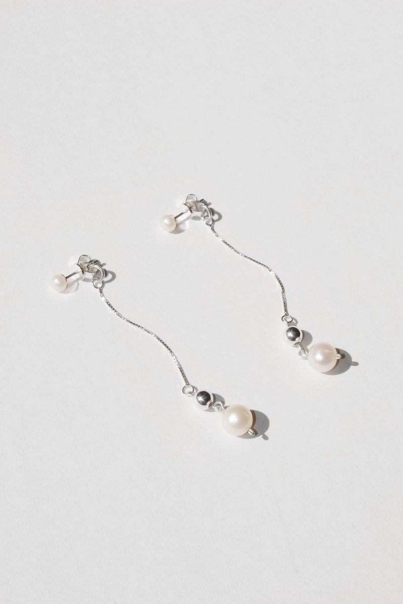 Pearl Drop Earring Pearl Earrings - Earrings & Clip-ons - Sterling Silver Silver