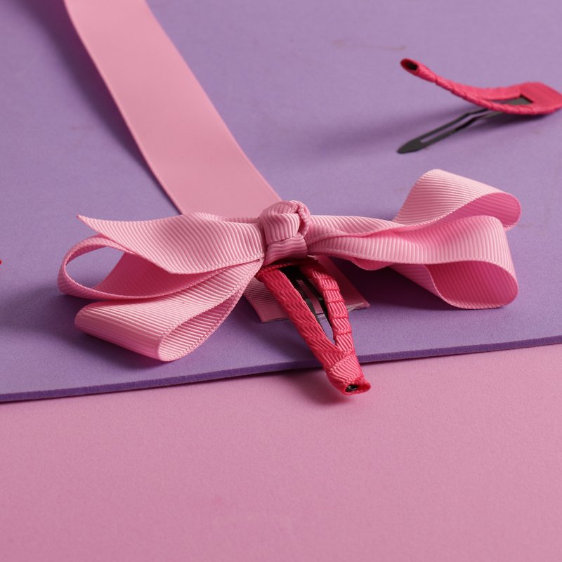 Giant Bow Clips - Cherry Blossom adorable colors for daily look - เครื่องประดับผม - เส้นใยสังเคราะห์ สึชมพู