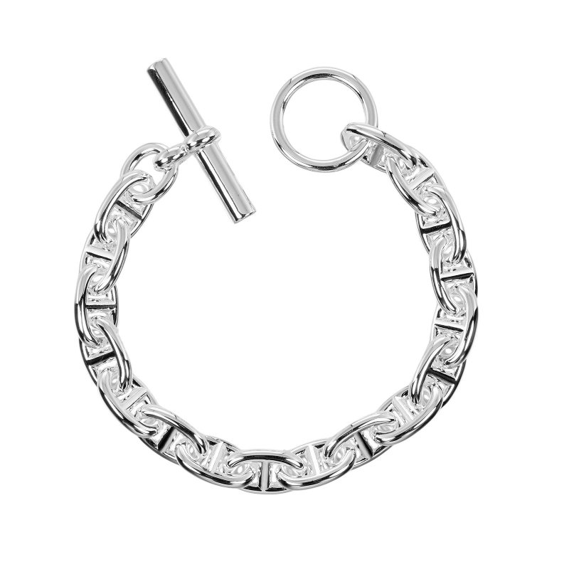 【日本直送】エルメス ブレスレット シェーヌダンクル PM 腕周り約15.5cm シルバー925 約38.0g HERMES【中古】Aランク - 手鍊/手環 - 銀 銀色