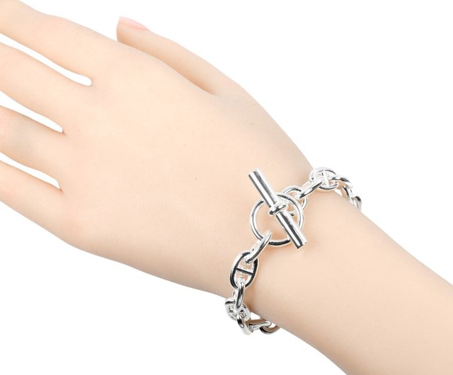 【人気のシェーヌダンクル★】HERMES ティヴィーヌ PM 日本直送】エルメス ブレスレット シェーヌダンクル PM 腕周り約