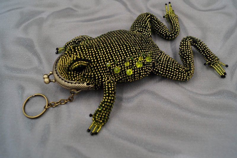 Olive Frog wallet, Little green frog purse - 零錢包/小錢包 - 其他材質 綠色