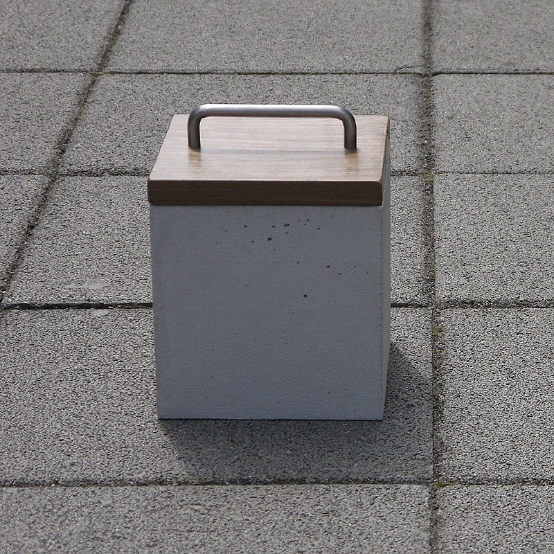 Wooden Lid Cement Storage Box - กล่องเก็บของ - ปูน 