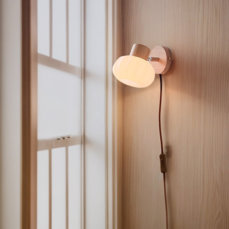 Taisho retro Western style North American oak wall lamp handmade by wood craftsmen 232LW - Lighting - Wood Khaki