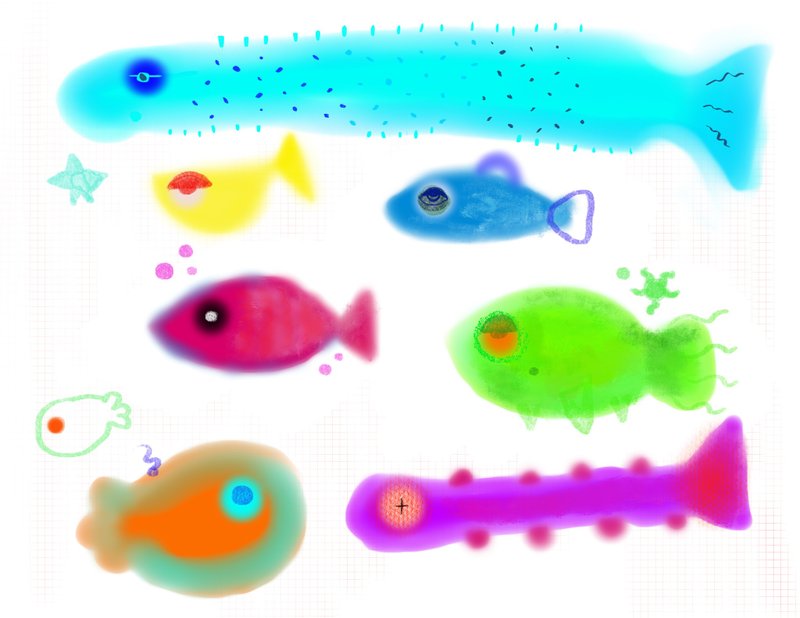 File PSD,PNG fish cute art draw - 電子似顏繪/繪畫/插畫 - 其他材質 