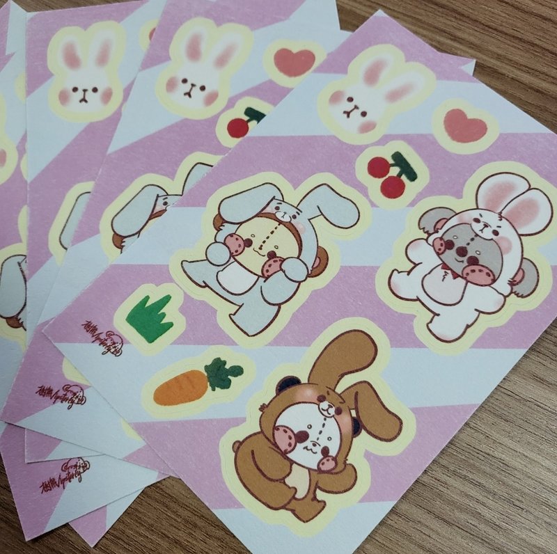 Vipstorey Koala | Bunny Tree Pattern Cutting Die Sticker - สติกเกอร์ - กระดาษ สึชมพู