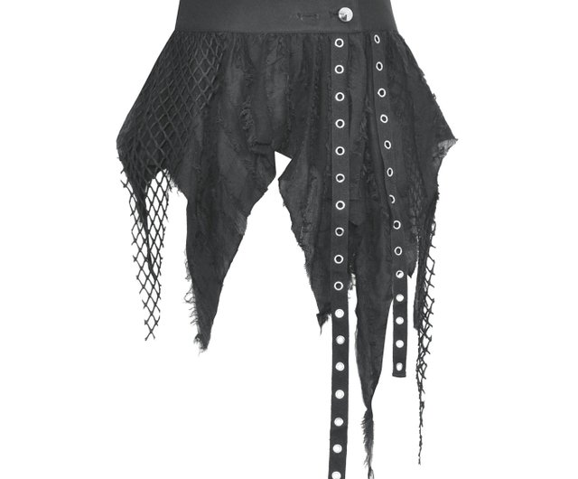 Unknown Manufacturer Black Rhythm with Flame Stones and Black and Red  Fringe Skirt — DORÉ DESIGNS