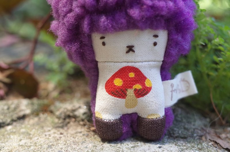 Dora rabbit - grape hair -113 small red mushrooms - Keychains - Cotton & Hemp Purple