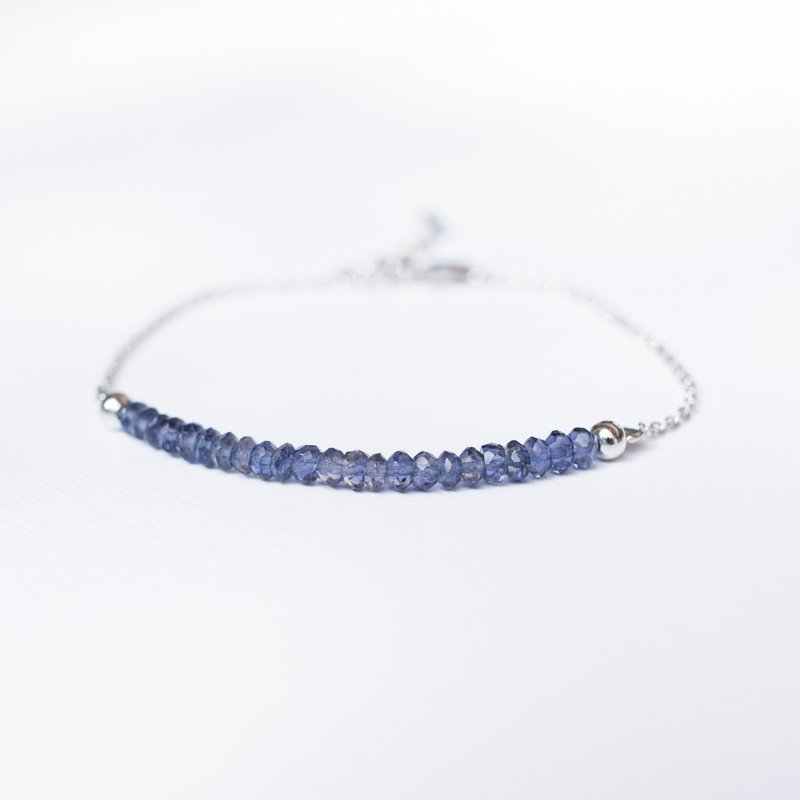 堇青石手鏈Iolite Line Bracelet - 手鍊/手環 - 純銀 