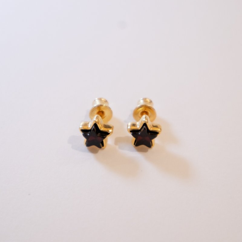 925 silver AMBER star earrings. earrings - Earrings & Clip-ons - Gemstone Gold