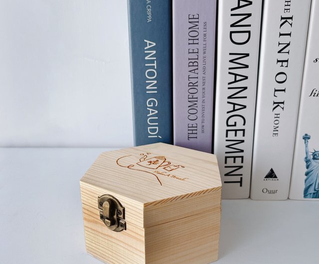 Quick Shipping】Wooden Box Wedding Small Objects Wenqing Small Wooden Box  Custom Lettering Engraving Jewelry Box - Shop GOLDEN BIRD Storage - Pinkoi