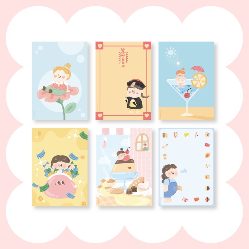 A steamed bun/illustration card postcard (6 types in total) - การ์ด/โปสการ์ด - กระดาษ 