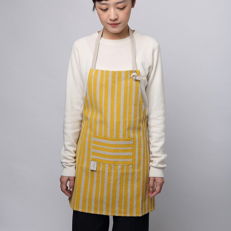 Reduced handprint cotton and linen apron children's version yellow - Aprons - Cotton & Hemp Yellow