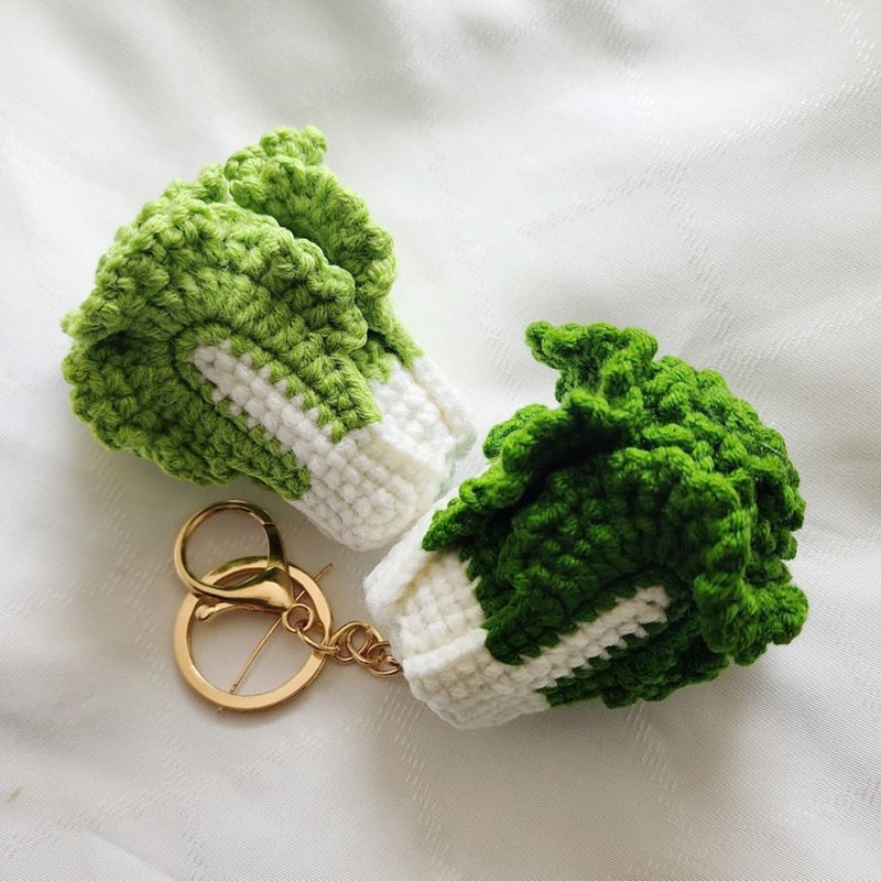 Hand-crocheted jade cabbage - ที่ห้อยกุญแจ - วัสดุอื่นๆ สีเขียว