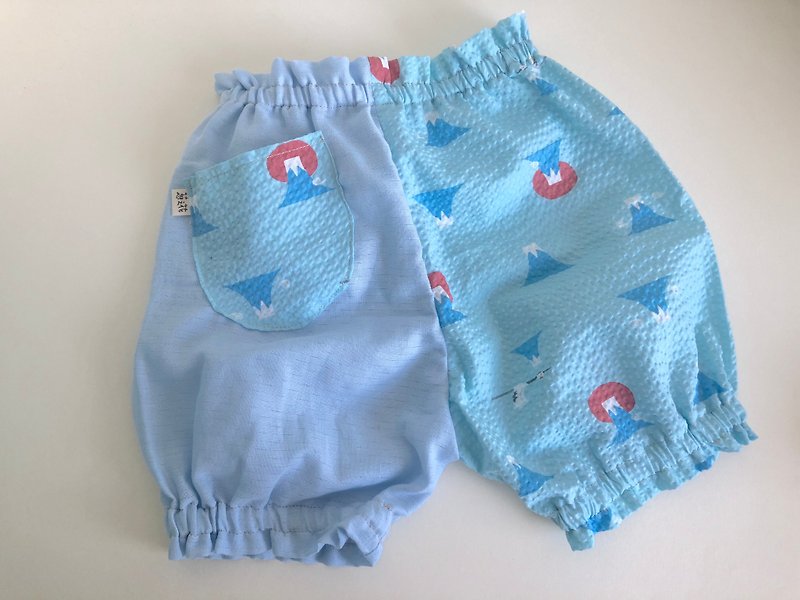 Mt. Fuji Color One-year-old Children's Pumpkin Pants Bloomers - กางเกง - ผ้าฝ้าย/ผ้าลินิน สีน้ำเงิน