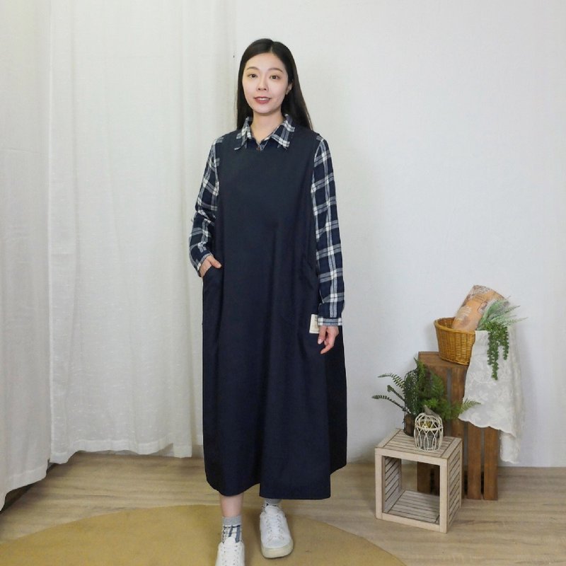 Hana Mokuba 無袖寬鬆日系感廓形外搭洋裝 - 洋裝/連身裙 - 棉．麻 