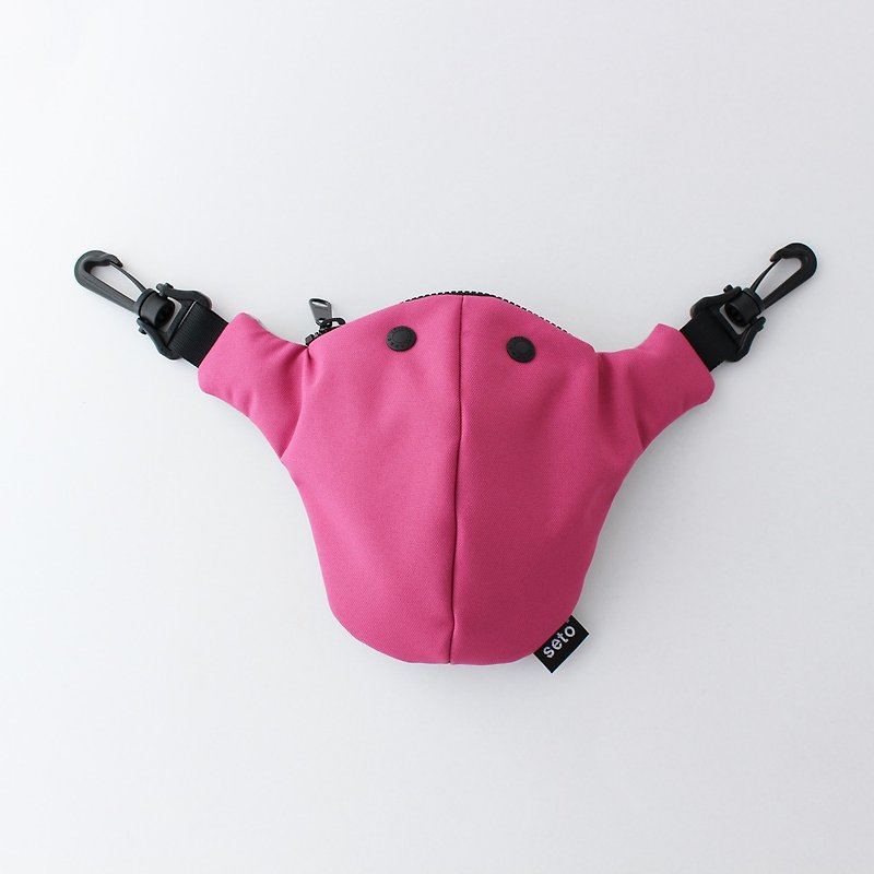 The creature bag　small　Hime-sagari   Pink+Light grey - Messenger Bags & Sling Bags - Polyester Brown