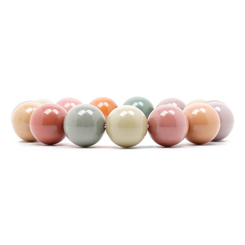 [Zhengjia Jewelry] 燕源瑪瑙 温かみのある素朴な 14.3-14.8mm アルクサ瑪瑙 ハンド ビーズ - ブレスレット - 半貴石 多色