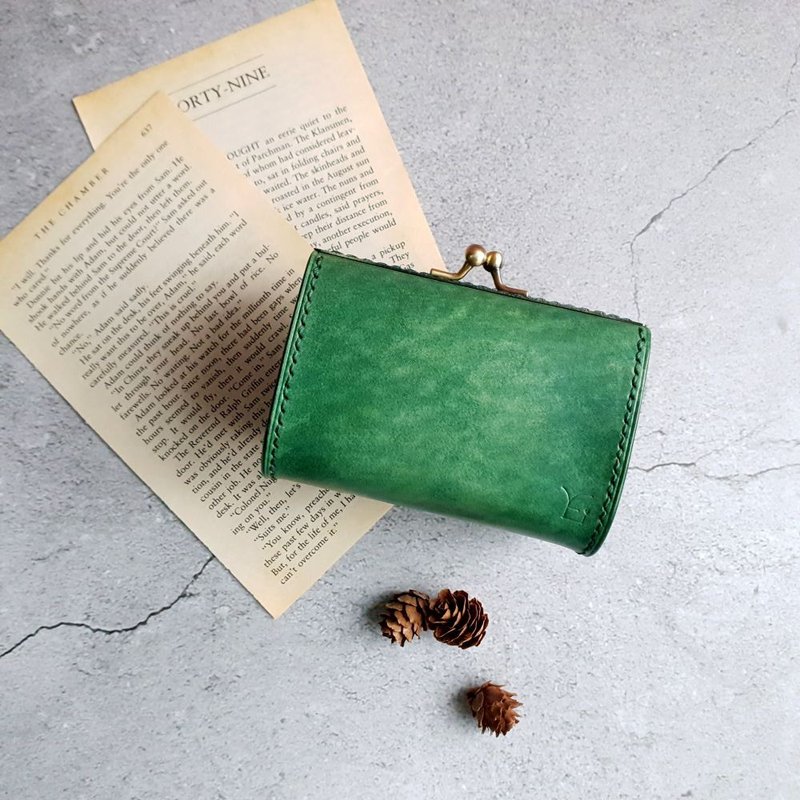 YF54 文創手工染色復古口金包、零錢包、小物包 - 零錢包/小錢包 - 真皮 多色