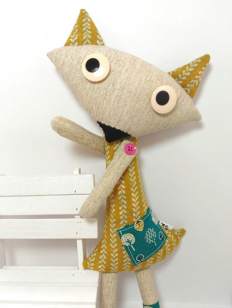 Hand-made doll~Little fox sister - ตุ๊กตา - ผ้าฝ้าย/ผ้าลินิน 