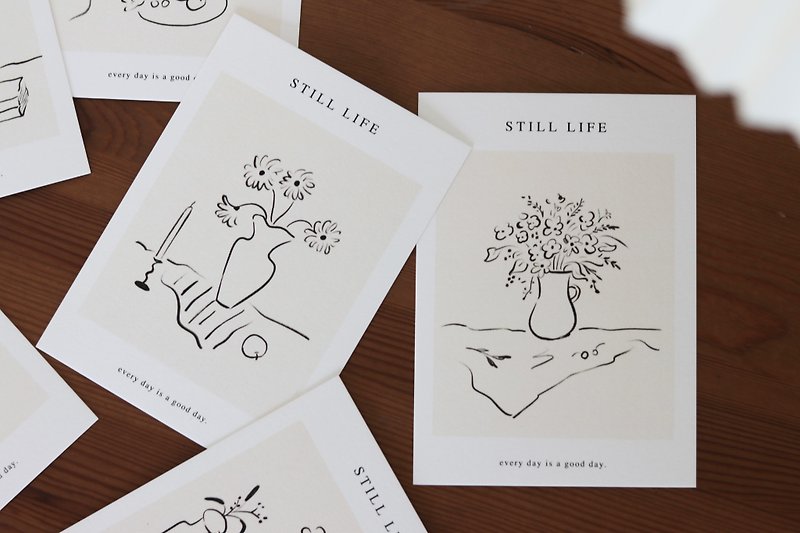 Still Life still life sketch postcard - การ์ด/โปสการ์ด - กระดาษ ขาว