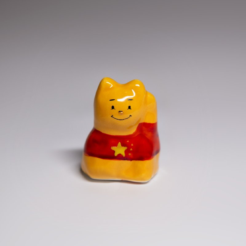 街頭開運招財貓-維尼喵 - 擺飾/家飾品 - 陶 白色