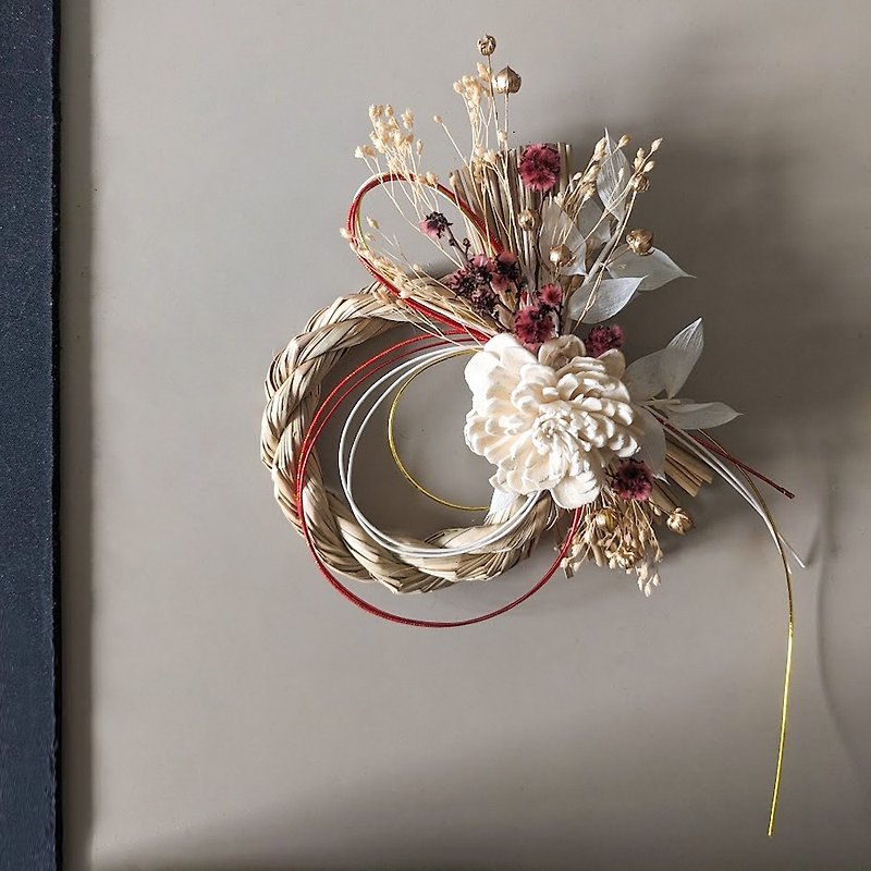 Spring comes and flowers bloom, praying for blessings, Japanese style Shimenawa - Dried Flowers & Bouquets - Plants & Flowers White