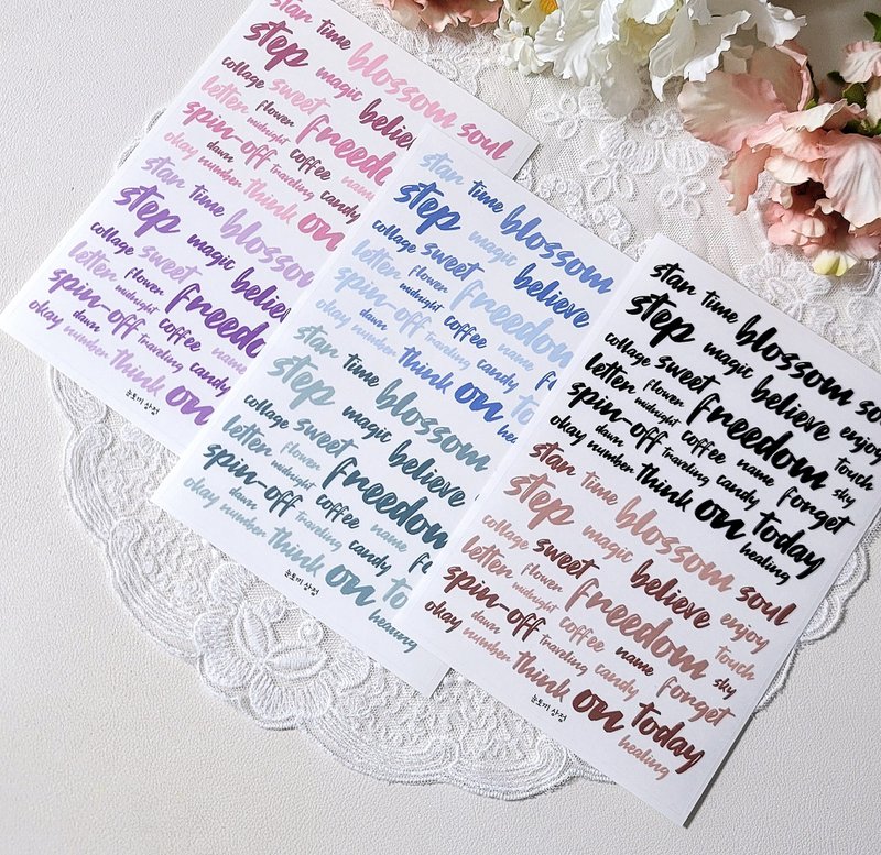 Calligraphy lettering stickers - 貼紙 - 其他材質 