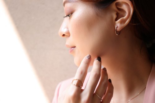 CHARIS GRACE 14K Oval CZ Earring 橢圓單鑽耳扣耳環