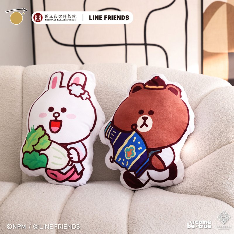 【預購】LINE FRIENDS 穿越故宮聯名_抱枕毯 - 枕頭/抱枕 - 聚酯纖維 多色