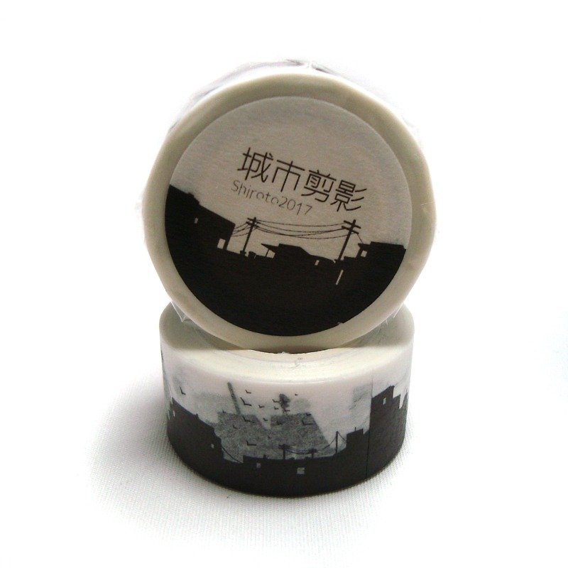 City silhouette - paper tape - Washi Tape - Paper Black