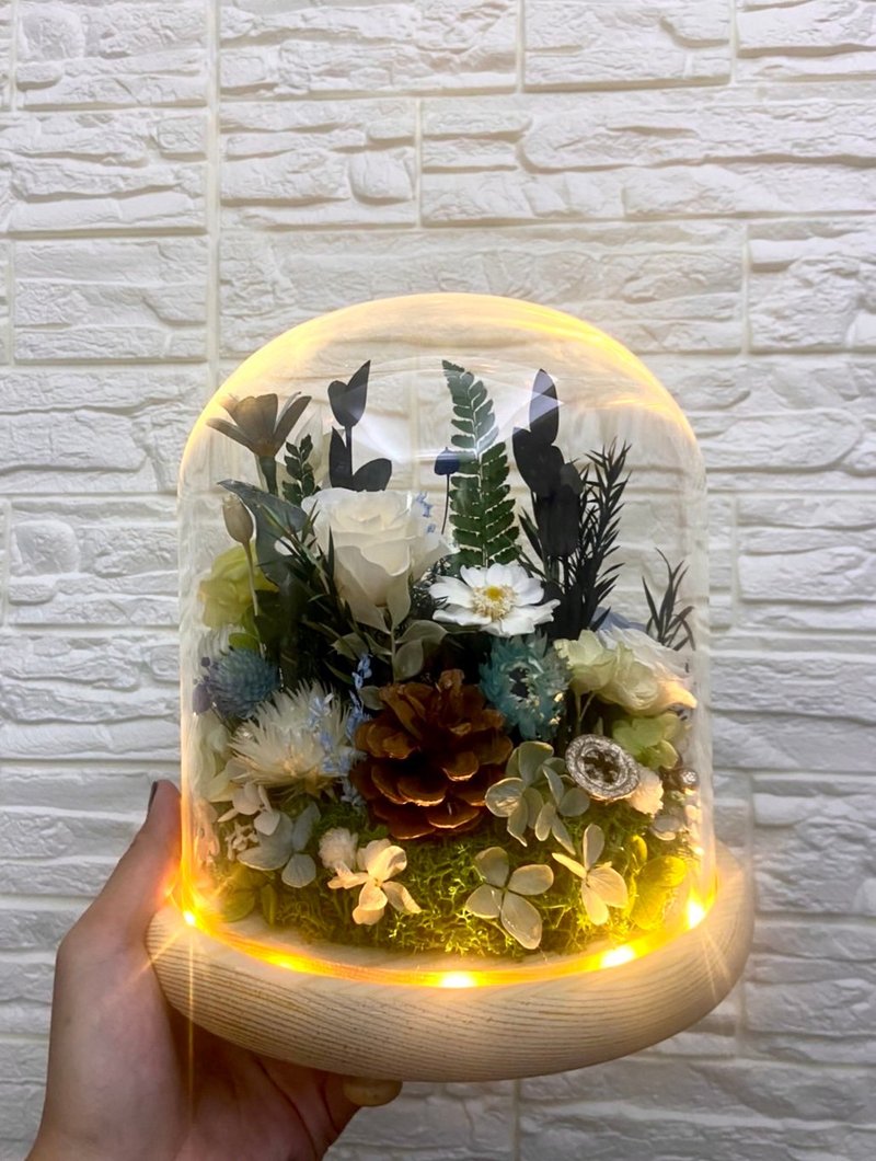 Customized Pet Ashes Glass Night Light Pet Memorial Preserved Flower - อื่นๆ - พืช/ดอกไม้ 