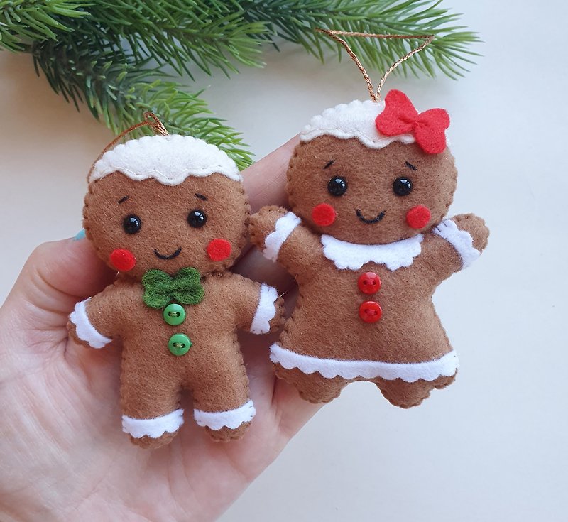 Gingerbread man Christmas ornaments Christmas decor Christmas tree ornaments Gif - 玩偶/公仔 - 環保材質 