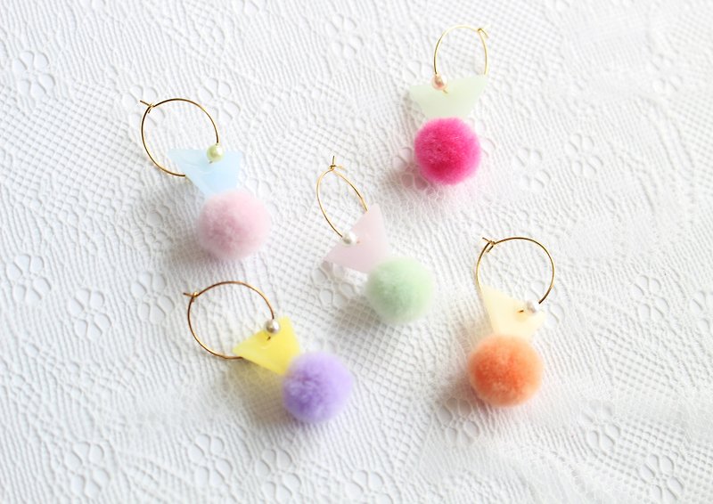 Pompon Flag Earrings - Earrings & Clip-ons - Other Materials Multicolor