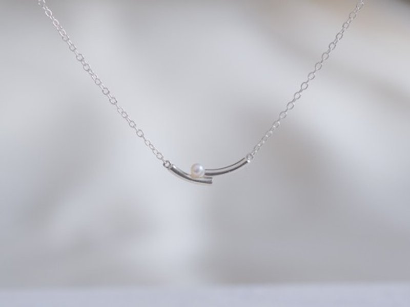 lítið perla necklace2 ベビーパールネックレス　silver925　シルバー - 項鍊 - 寶石 白色