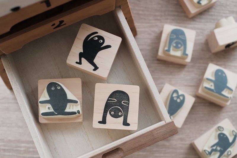 【手刻印章】小黑人 Blacky - 印章/印台 - 橡膠 