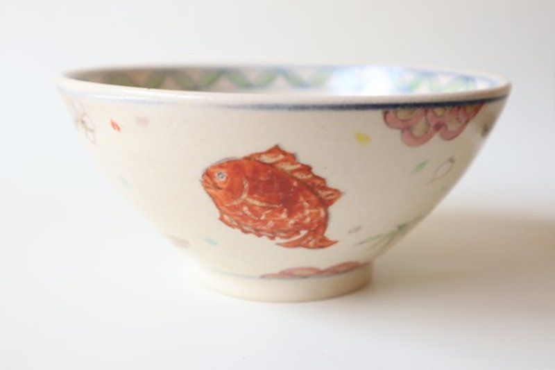 おめでた尽くし碗　若草 - 茶碗・ボウル - 陶器 