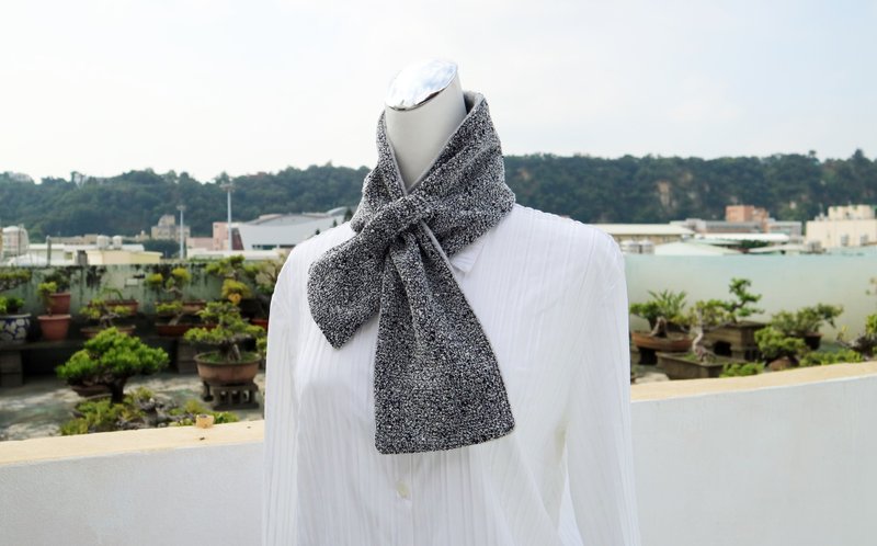 可調式短圍巾.scarf 保暖圍脖 雙面雙色 大人.小孩均適用 - 圍巾/披肩 - 其他材質 灰色