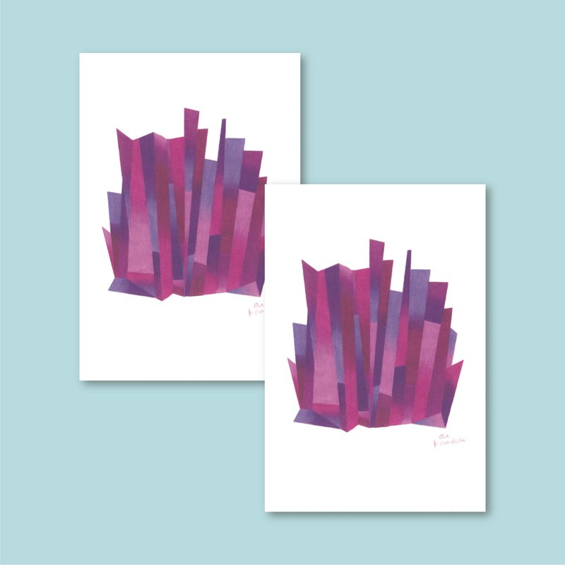 Postcard【crystal】2 pieces set - Cards & Postcards - Paper Purple