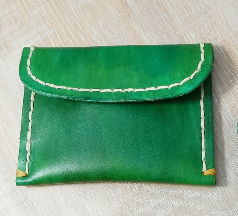 Sienna leather coin purse - กระเป๋าใส่เหรียญ - หนังแท้ สีเขียว