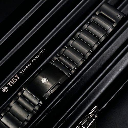 TIGT 鈦金趨勢 GARMIN 26mm 專用鈦錶帶 ( Quickfit 系統專用 ) 黑色 PVD