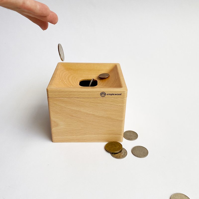 Refurbished area coin box bowl rack 2-compartment log storage rack - กล่องเก็บของ - ไม้ สีกากี