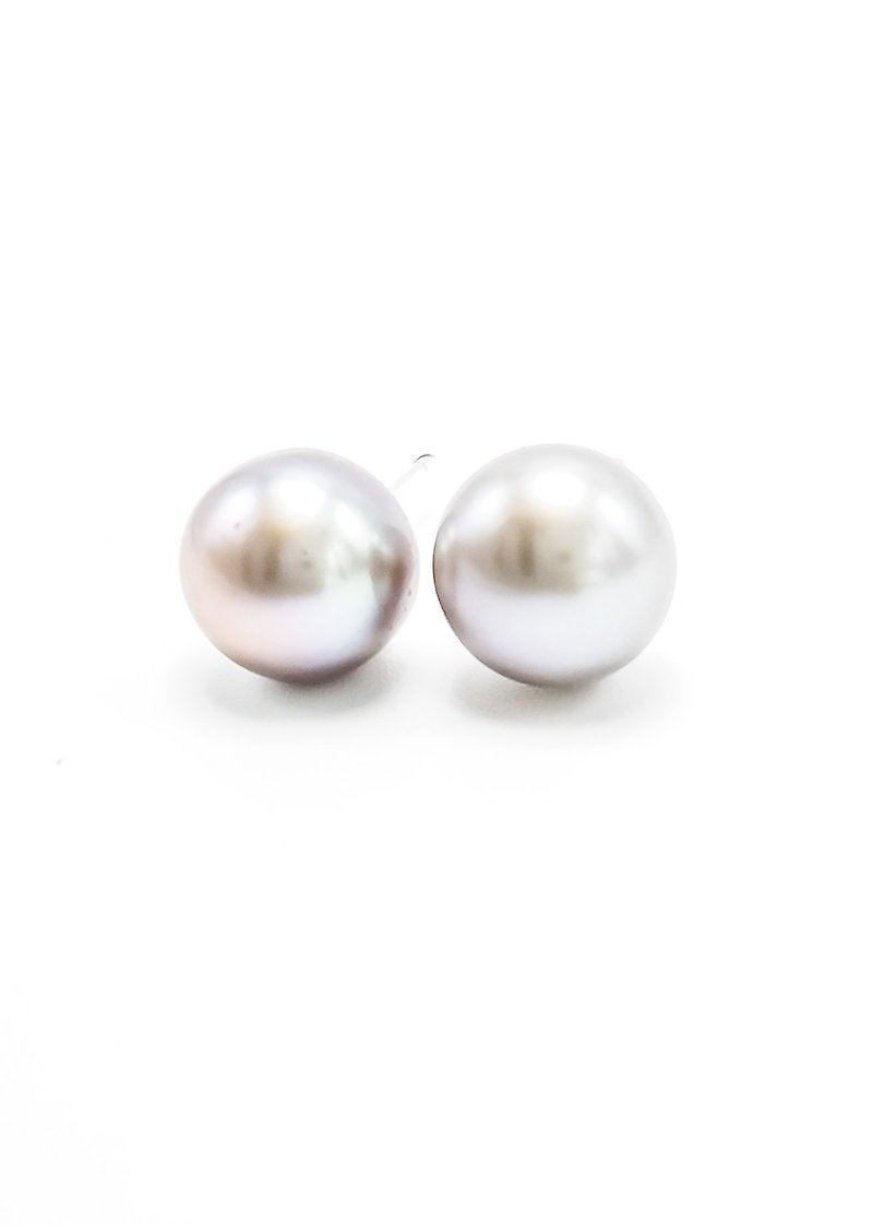 Silver Galaxy: Silver Bread Shape Pearls on 925 Silver Stud Earrings - Earrings & Clip-ons - Pearl Silver
