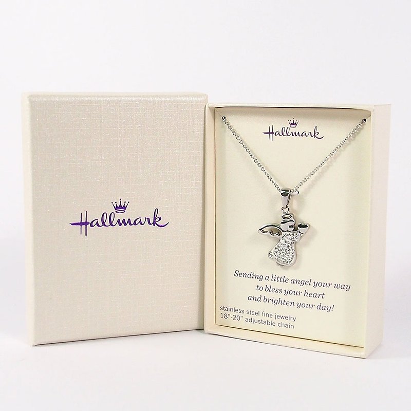 Model necklace guardian angel [Hallmark-gift item] - สร้อยคอ - โลหะ สีเงิน